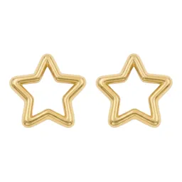 Broqueles Contorno de Estrella de Oro 10k 7 mm Cierre a Rosca - Imagen 1