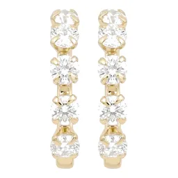 Broqueles Medias Coquetas de Oro 10k con Zirconia Blanca - Imagen 1