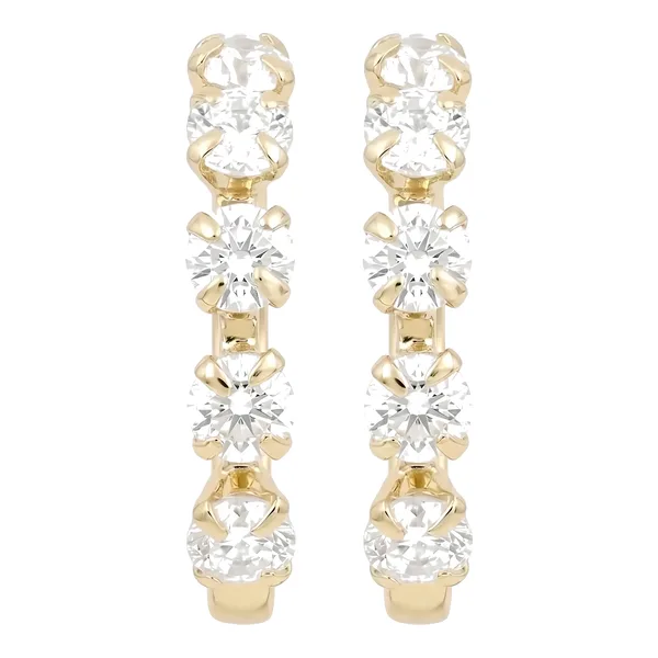 Broqueles Medias Coquetas de Oro 10k con Zirconia Blanca