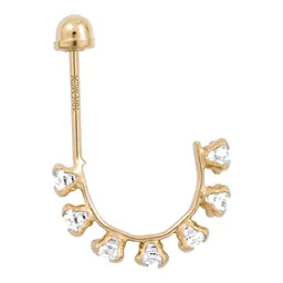 Broqueles Medias Coquetas de Oro 10k con Zirconia Blanca - Imagen 2
