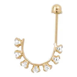 Broqueles Medias Coquetas de Oro 10k con Zirconia Blanca - Imagen 4