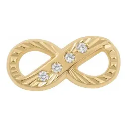 Broqueles Infinito Diamantado de Oro 10k con Zirconias 12 mm - Imagen 2