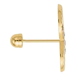 Broqueles Infinito Diamantado de Oro 10k con Zirconias 12 mm - Imagen 3