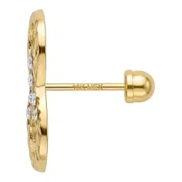 Broqueles Infinito Diamantado de Oro 10k con Zirconias 12 mm - Imagen 4