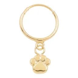 Arracadas de Oro 10k con Dije de Huella de Perrito 10 mm - Imagen 2