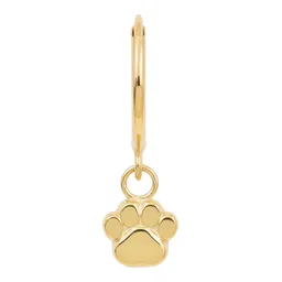 Arracadas de Oro 10k con Dije de Huella de Perrito 10 mm - Imagen 3