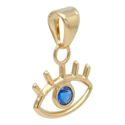 Dije Ojo Turco de Oro 10k con Zirconia Azul 14 mm - Imagen 2