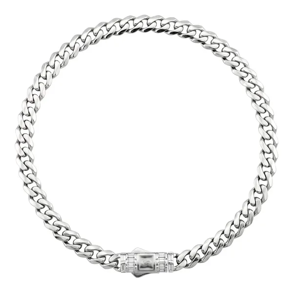 Pulsera Cubana de Plata .925 Rodizada 5 mm con Zirconias