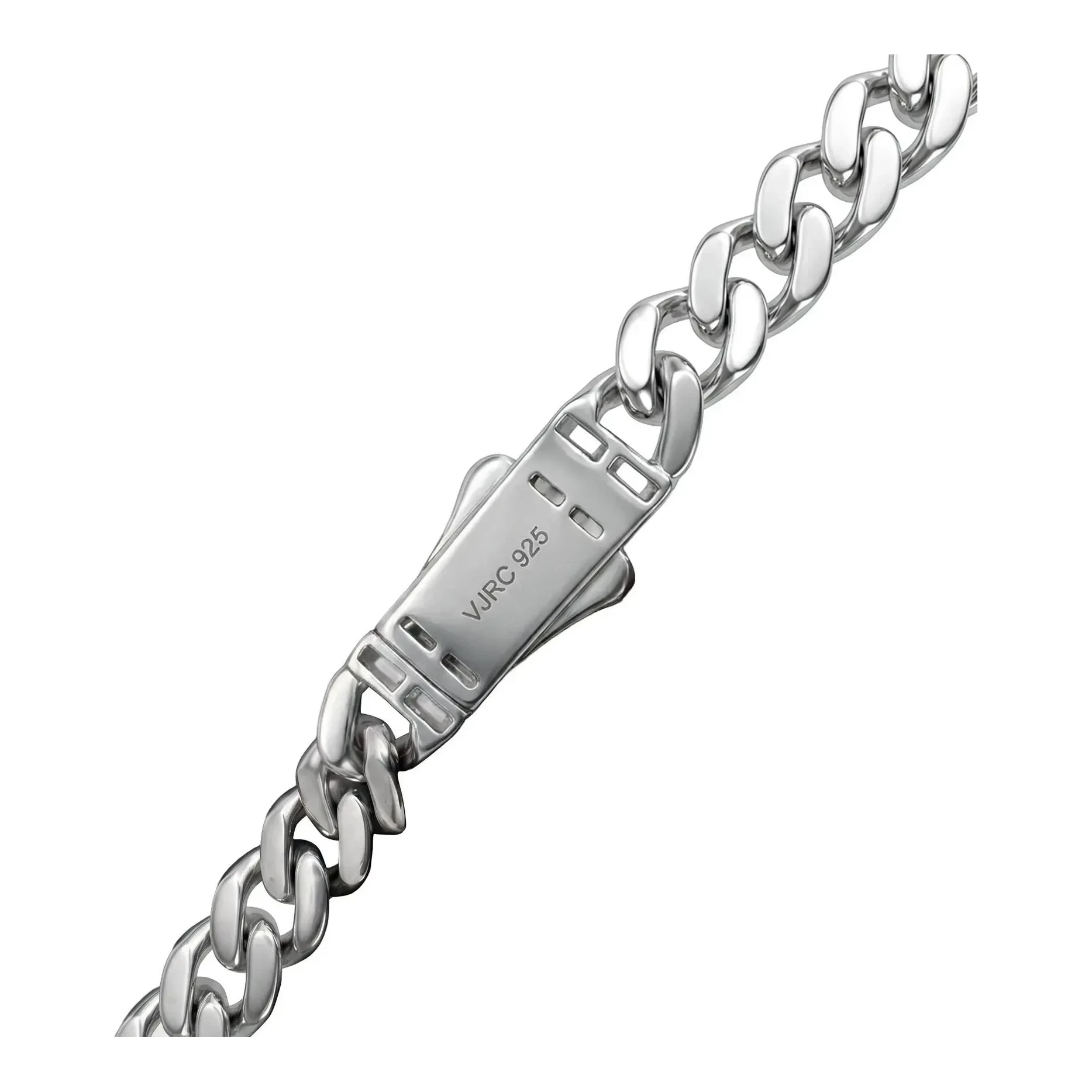 Pulsera Cubana de Plata .925 Rodizada 5 mm con Zirconias - Imagen 4