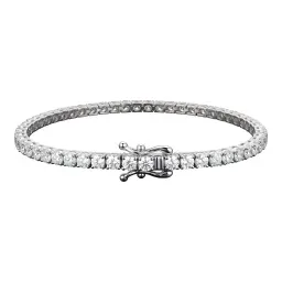 Pulsera Tenis de Plata .925 Rodizada con Moissanita 2 mm y 18 cm - Imagen 1