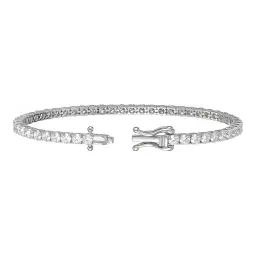 Pulsera Tenis de Plata .925 Rodizada con Moissanita 2 mm y 18 cm - Imagen 2