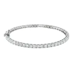 Pulsera Tenis de Plata .925 Rodizada con Moissanita 2 mm y 18 cm - Imagen 3
