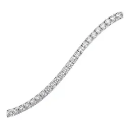 Pulsera Tenis de Plata .925 Rodizada con Moissanita 2 mm y 18 cm - Imagen 4