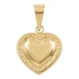Dije Corazón Bombacho con Contorno de Oro 10k 19 mm Pulido - Imagen 1