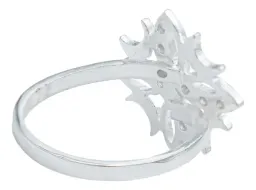 Anillo Plata 925 Lunas y Flor con Zirconia Artesanal Mexicana - Imagen 3