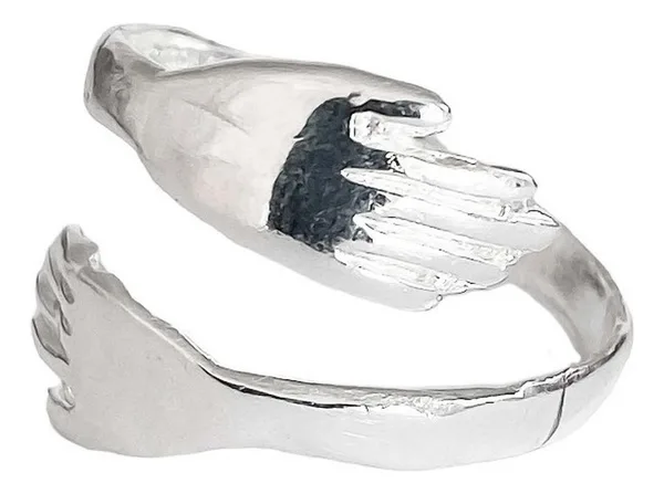 Anillo Plata 925 Abrazo Abierto Ajustable - Imagen 1
