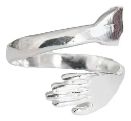 Anillo Plata 999 Abrazo Abierto Ajustable - Imagen 2