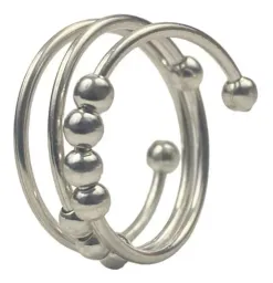 Anillo Plata 925 Antiestrés Ajustable Diseño Movible para Relajación - Imagen 3