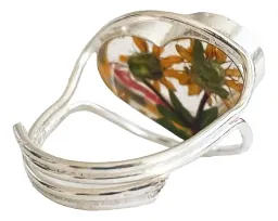 Anillo Plata 925 Diseño Girasol Corazón Ajustable Floral - Imagen 4