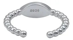 Anillo Plata .925 Ojo Turco Esmaltado Ajustable Diseño Diamantado - Imagen 2