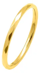 Anillo Argolla Ligera Facetada Oro 10k Talla 7 - Imagen 1