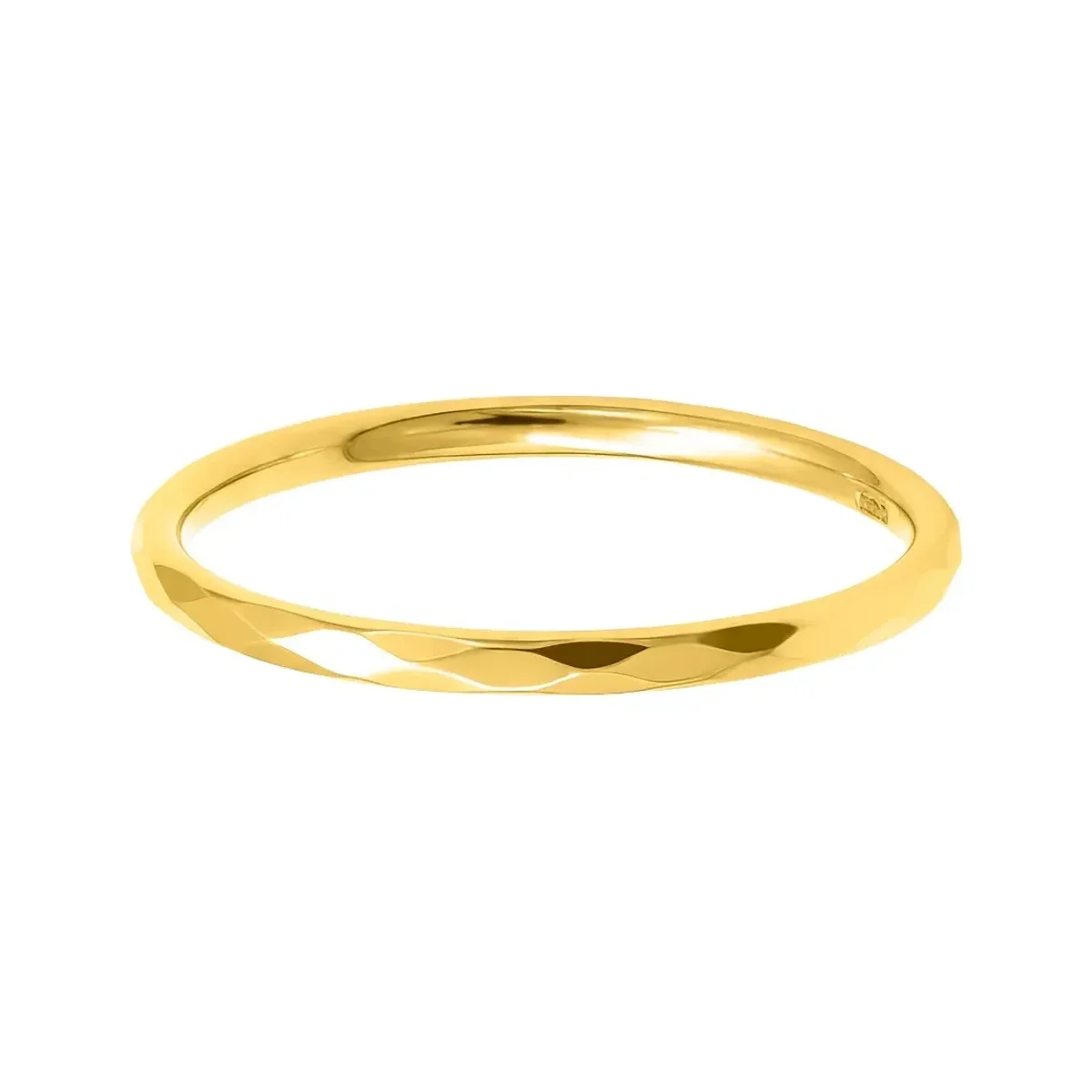 Anillo Argolla Ligera Facetada Oro 10k Talla 7 - Imagen 2