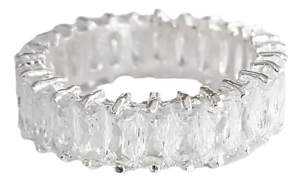 Anillo de plata .925 blanco zirconia churumbela completa grueso talla 7 — Joyaris