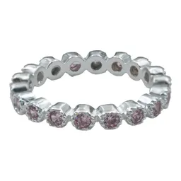 Anillo Churumbela Completa Plata 925 Zirconia Rosa Diseño Elegante - Imagen 1