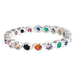 Anillo Churumbela Completa Plata 925 Zirconias Multicolor Mujer - Imagen 2