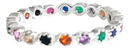 Anillo Plata 925 Churumbela Completa Zirconias Multicolor - Imagen 2