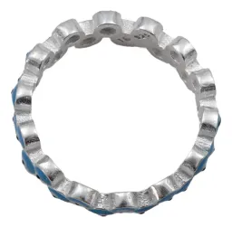 Anillo Plata 925 Churumbela Doble Ojo Turco Celeste - Imagen 2