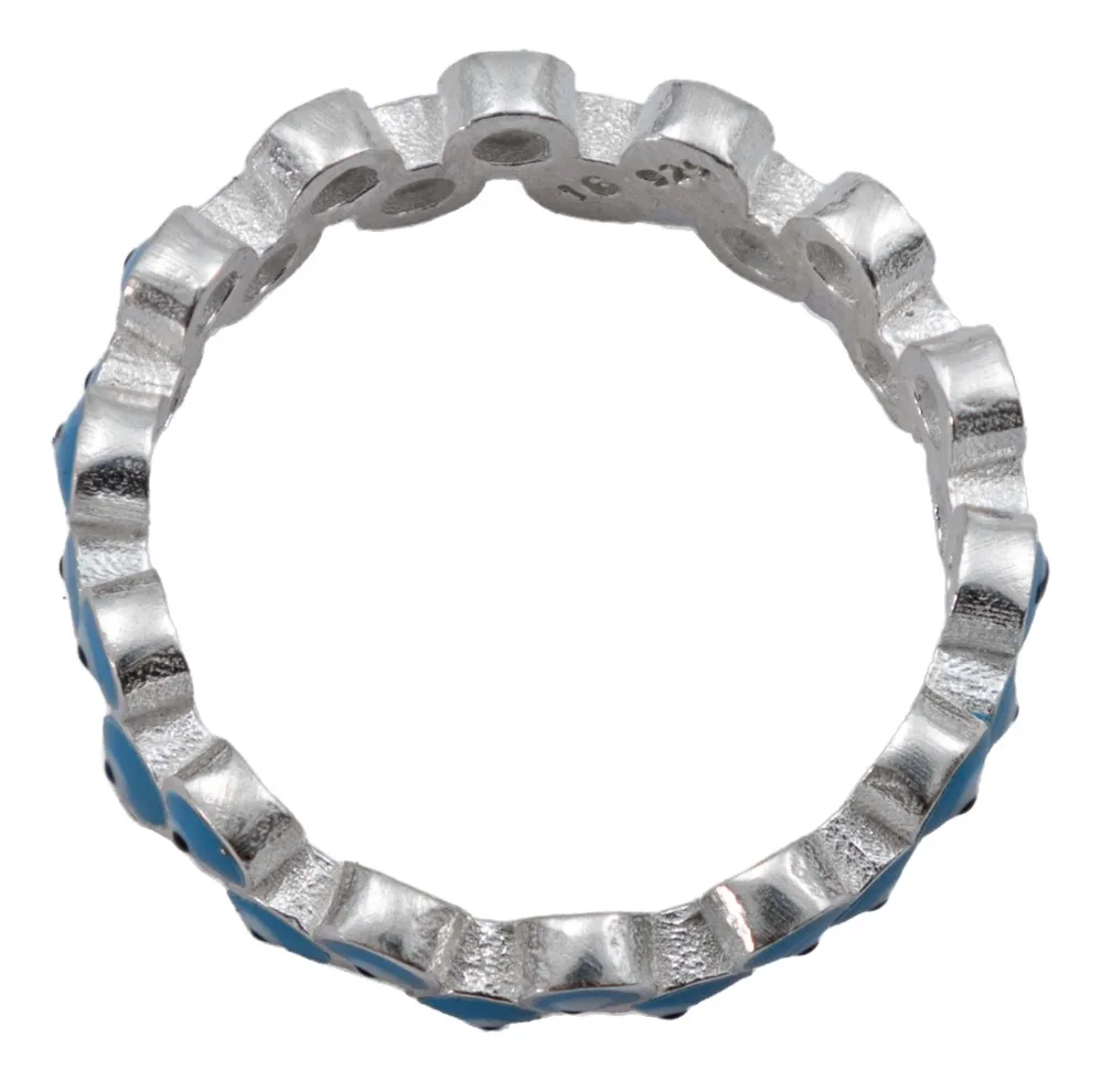 Anillo de plata .925 celeste churumbela doble — Joyaris