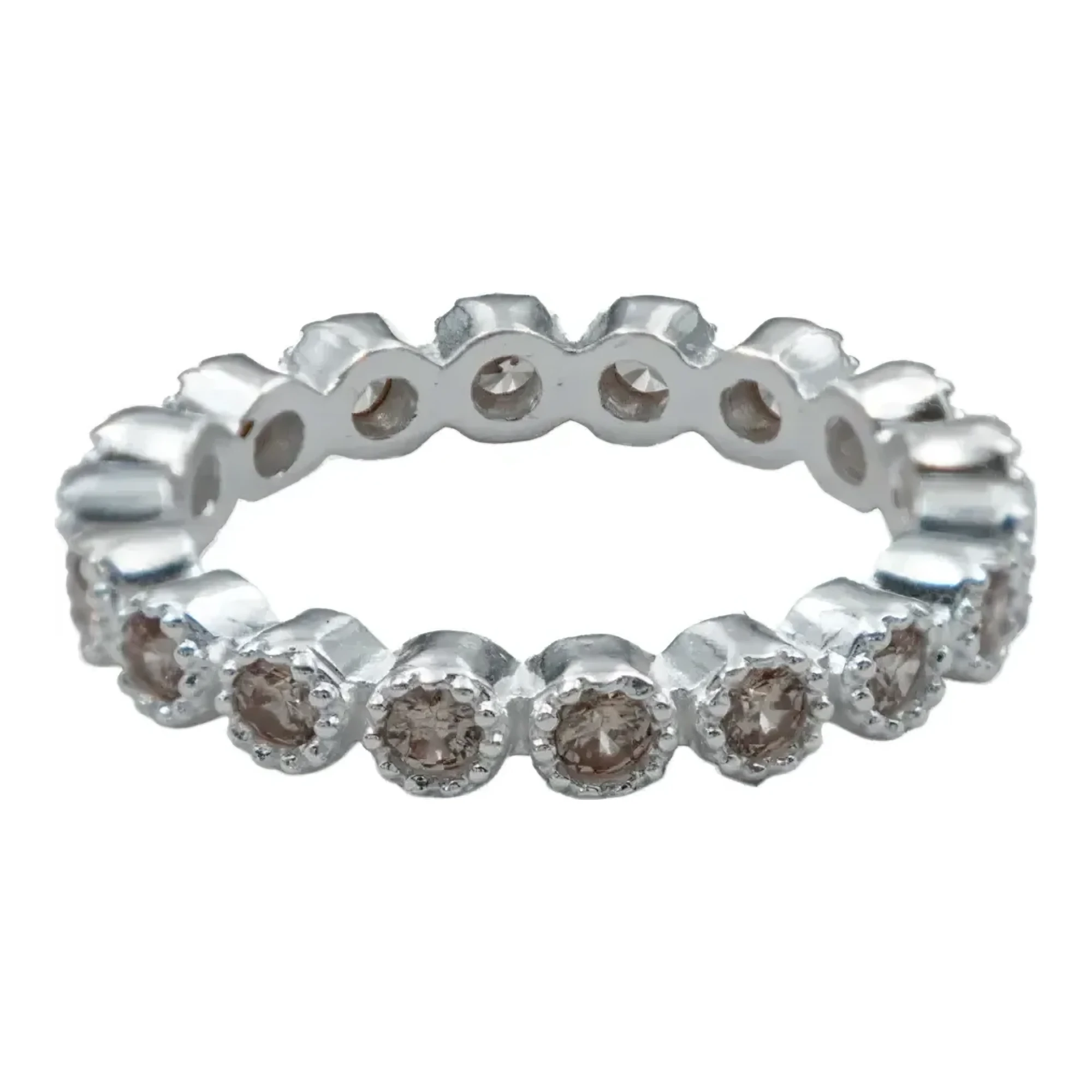 Anillo churumbela plata 925 liso con zirconia amarilla brillante, media churumbela de 3 mm talla 5 para mujer compromiso