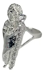 Anillo San Judas Tadeo Plata .925 con Zirconia Talla 10.5 - Imagen 1