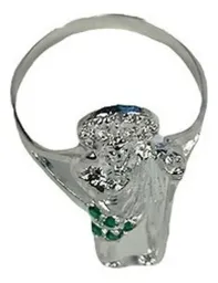 Anillo San Judas Tadeo Plata .925 con Zirconia Verde Talla 9.5 - Imagen 4