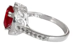 Anillo Plata 925 Corazón Detallado Zirconia Roja para Mujer - Imagen 4