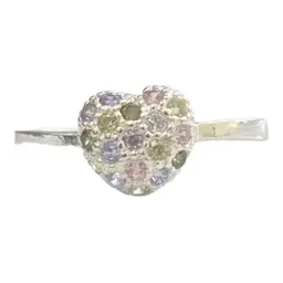 Anillo Corazón Plata .925 con Zirconia Talla 7.5 - Imagen 1