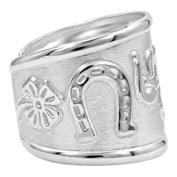 Anillo de la Suerte de Plata .925 Ajustable Elefante Herradura Trébol - Imagen 3