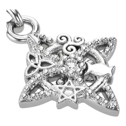Anillo de Plata .925 con Dije Colgante Nudo de Bruja y Zirconia Talla 7 - Imagen 4