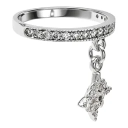 Anillo de Plata .925 con Dije Nudo de Bruja y Zirconias Talla 5.5 - Imagen 3