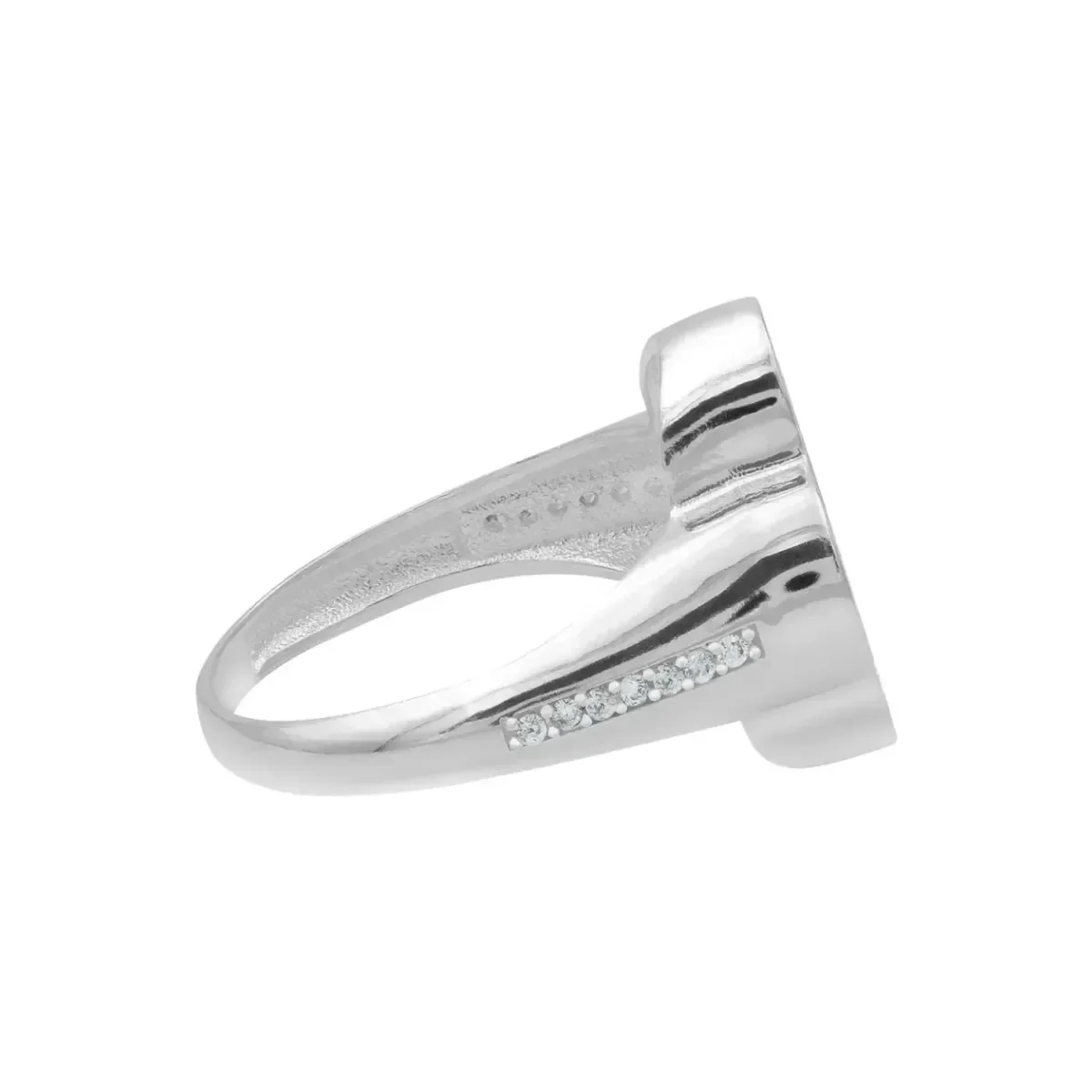 Anillo de Plata 925 con Trébol Esmaltado Negro y Zirconia Mujer - Imagen 5