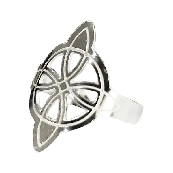 Anillo de Plata 925 Nudo de Bruja Ajustable Símbolo Protector Unisex - Imagen 1