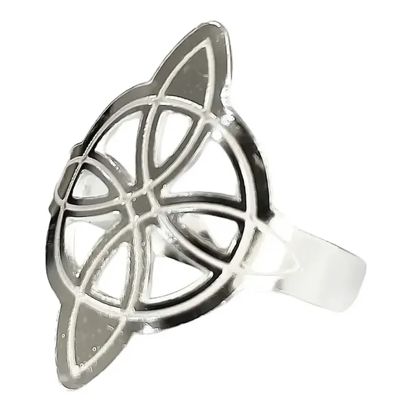 Anillo de Plata 925 Nudo de Bruja Ajustable Símbolo Protector Unisex - Imagen 1