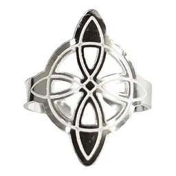 Anillo de Plata 925 Nudo de Bruja Ajustable Símbolo Protector Unisex - Imagen 5