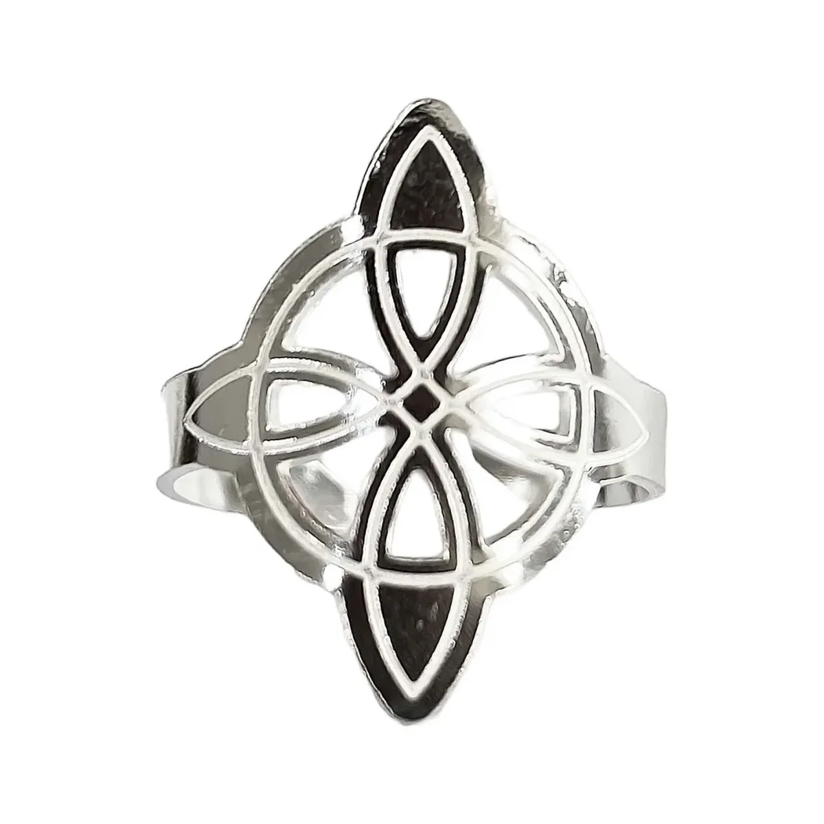 Anillo de Plata 925 Nudo de Bruja Ajustable Símbolo Protector Unisex - Imagen 5