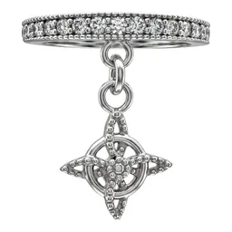 Anillo de Plata .925 Nudo de Bruja con Zirconia Talla 6 - Imagen 1