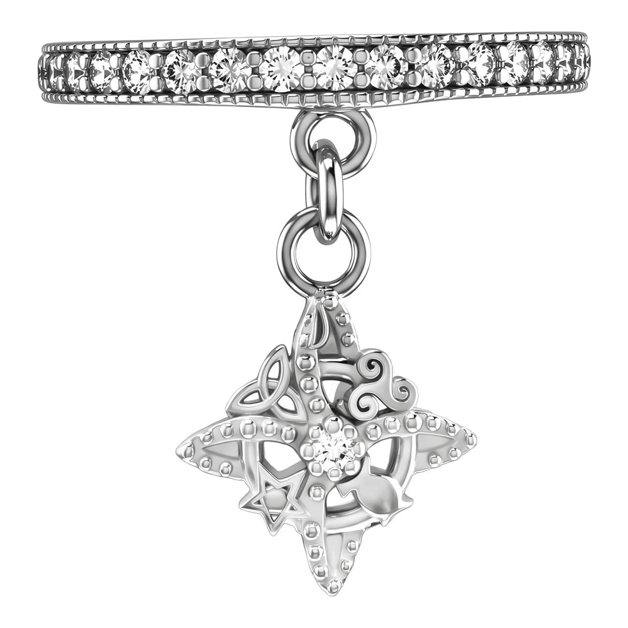 Anillo nudo de bruja con triqueta celta en plata ley .925 talla 6.5 Joyaris joyería mexicana