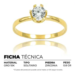 Anillo de Promesa Oro 10k con Zirconia - Imagen 5