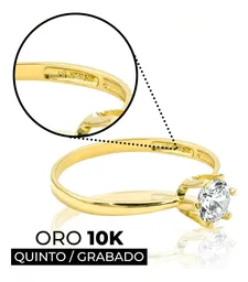 Anillo de Promesa Oro 10k con Zirconia - Imagen 6