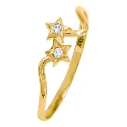 Anillo Estrella Oro 10k con Zirconia para Mujer Minimalista - Imagen 1
